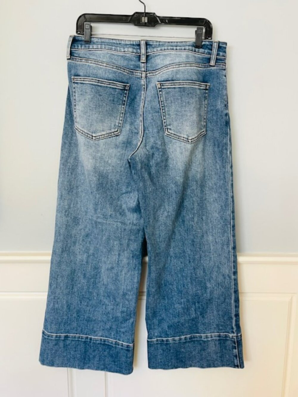 Altar'd State Wide Leg Crop Stretch Front Seam Jeans DP843 High Rise Size 31 - Picture 5 of 8